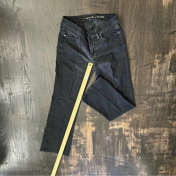 7 For All Mankind Women’s Black Boot Cut Jeans Rhinestone Detail sz 28 Y2K - Picture 4 of 6